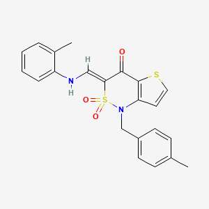 (3Z)-1-(4-methylbenzyl)-3-{[(2-methylphenyl)amino]methylene}-1H-thieno[3,2-c][1,2]thiazin-4(3H)-one 2,2-dioxide