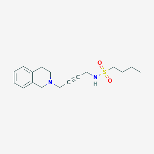 molecular formula C17H24N2O2S B2699131 N-(4-(3,4-dihydroisoquinolin-2(1H)-yl)but-2-yn-1-yl)butane-1-sulfonamide CAS No. 1351604-94-8