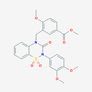 methyl 3-((2-(3,4-dimethoxyphenyl)-1,1-dioxido-3-oxo-2H-benzo[e][1,2,4]thiadiazin-4(3H)-yl)methyl)-4-methoxybenzoate