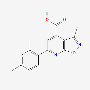 molecular formula C16H14N2O3 B2699145 6-(2,4-Dimethylphenyl)-3-methyl-[1,2]oxazolo[5,4-b]pyridine-4-carboxylic acid CAS No. 953731-77-6