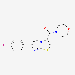 molecular formula C16H14FN3O2S B2699148 (6-(4-氟苯基)咪唑并[2,1-b]噻嗪-3-基)(吗啉基)甲酮 CAS No. 1049446-09-4