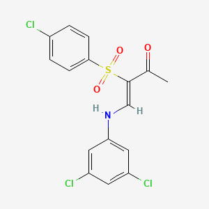 (Z)-3-(4-chlorophenyl)sulfonyl-4-(3,5-dichloroanilino)but-3-en-2-one