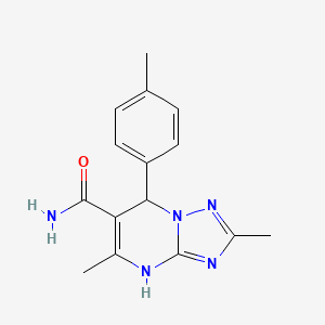 molecular formula C15H17N5O B2699158 2,5-二甲基-7-(对甲苯基)-4,7-二氢-[1,2,4]三嗪[1,5-a]嘧啶-6-甲酰胺 CAS No. 899997-61-6