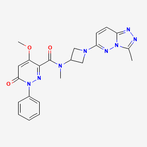 molecular formula C22H22N8O3 B2699159 4-甲氧基-N-甲基-N-(1-(3-甲基-[1,2,4]三嗪[4,3-b]吡啶并-6-基)氮杂环丁烷-3-基)-6-氧代-1-苯基-1,6-二氢吡啶并-3-甲酰胺 CAS No. 2320467-67-0