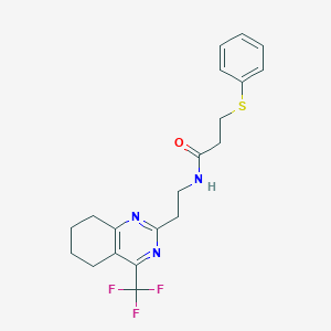 molecular formula C20H22F3N3OS B2699166 3-(phenylthio)-N-(2-(4-(trifluoromethyl)-5,6,7,8-tetrahydroquinazolin-2-yl)ethyl)propanamide CAS No. 1396708-55-6