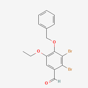 molecular formula C16H14Br2O3 B2699167 4-(Benzyloxy)-2,3-dibromo-5-ethoxybenzaldehyde CAS No. 834907-57-2