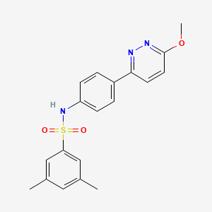 molecular formula C19H19N3O3S B2699171 N-[4-(6-methoxypyridazin-3-yl)phenyl]-3,5-dimethylbenzenesulfonamide CAS No. 933210-54-9