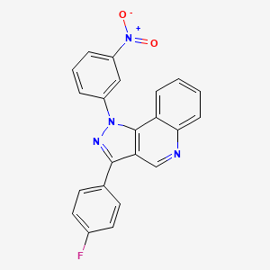 molecular formula C22H13FN4O2 B2699173 3-(4-氟苯基)-1-(3-硝基苯基)-1H-吡唑并[4,3-c]喹啉 CAS No. 932329-00-5