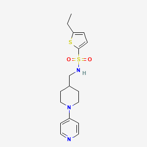 molecular formula C17H23N3O2S2 B2699175 5-ethyl-N-((1-(pyridin-4-yl)piperidin-4-yl)methyl)thiophene-2-sulfonamide CAS No. 2034499-29-9