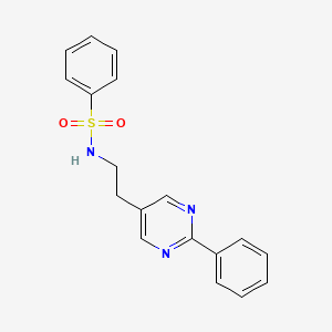 molecular formula C18H17N3O2S B2699181 N-(2-(2-phenylpyrimidin-5-yl)ethyl)benzenesulfonamide CAS No. 2034483-01-5