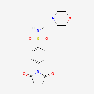 molecular formula C19H25N3O5S B2699182 4-(2,5-Dioxopyrrolidin-1-yl)-N-[(1-morpholin-4-ylcyclobutyl)methyl]benzenesulfonamide CAS No. 2380171-33-3