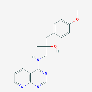 molecular formula C18H20N4O2 B2699185 1-(4-Methoxyphenyl)-2-methyl-3-(pyrido[2,3-d]pyrimidin-4-ylamino)propan-2-ol CAS No. 2380039-90-5