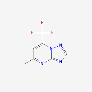 molecular formula C7H5F3N4 B2699188 5-Methyl-7-(trifluoromethyl)[1,2,4]triazolo[1,5-a]pyrimidine CAS No. 313387-24-5