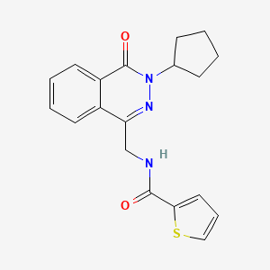 molecular formula C19H19N3O2S B2699192 N-((3-cyclopentyl-4-oxo-3,4-dihydrophthalazin-1-yl)methyl)thiophene-2-carboxamide CAS No. 1421476-99-4