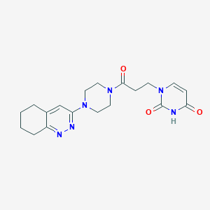 molecular formula C19H24N6O3 B2699198 1-(3-oxo-3-(4-(5,6,7,8-tetrahydrocinnolin-3-yl)piperazin-1-yl)propyl)pyrimidine-2,4(1H,3H)-dione CAS No. 2034320-76-6