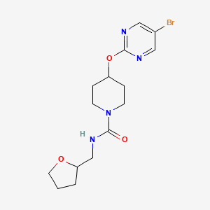 4-(5-Bromopyrimidin-2-yl)oxy-N-(oxolan-2-ylmethyl)piperidine-1-carboxamide