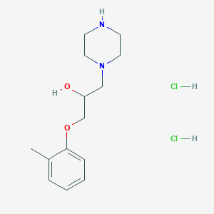 molecular formula C14H24Cl2N2O2 B2699220 1-(2-甲基苯氧基)-3-(哌嗪-1-基)丙-2-醇二盐酸盐 CAS No. 64966-36-5