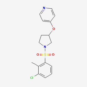 molecular formula C16H17ClN2O3S B2699222 4-((1-((3-Chloro-2-methylphenyl)sulfonyl)pyrrolidin-3-yl)oxy)pyridine CAS No. 1944684-09-6