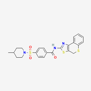 molecular formula C23H23N3O3S3 B2699227 4-((4-methylpiperidin-1-yl)sulfonyl)-N-(4H-thiochromeno[4,3-d]thiazol-2-yl)benzamide CAS No. 442557-14-4