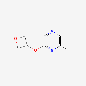 molecular formula C8H10N2O2 B2699229 2-Methyl-6-(oxetan-3-yloxy)pyrazine CAS No. 2198091-94-8