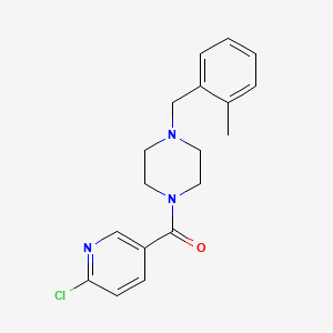 molecular formula C18H20ClN3O B2699230 (6-Chloropyridin-3-yl)-[4-[(2-methylphenyl)methyl]piperazin-1-yl]methanone CAS No. 1097168-85-8