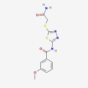 N-[5-(2-amino-2-oxoethyl)sulfanyl-1,3,4-thiadiazol-2-yl]-3-methoxybenzamide