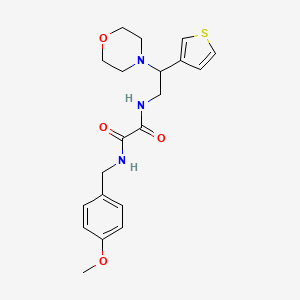 molecular formula C20H25N3O4S B2699234 N1-(4-methoxybenzyl)-N2-(2-morpholino-2-(thiophen-3-yl)ethyl)oxalamide CAS No. 946355-86-8