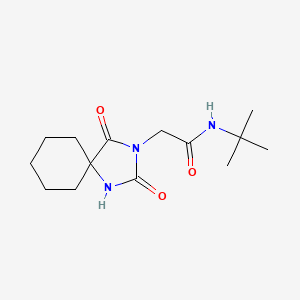 molecular formula C14H23N3O3 B2699237 N-(tert-butyl)-2-(2,4-dioxo-1,3-diazaspiro[4.5]dec-3-yl)acetamide CAS No. 1180894-67-0