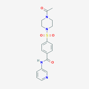 molecular formula C18H20N4O4S B2699242 4-(4-乙酰基哌嗪-1-基)磺酰-N-吡啶-3-基苯甲酰胺 CAS No. 898657-12-0
