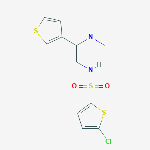 molecular formula C12H15ClN2O2S3 B2699244 5-chloro-N-(2-(dimethylamino)-2-(thiophen-3-yl)ethyl)thiophene-2-sulfonamide CAS No. 946304-13-8