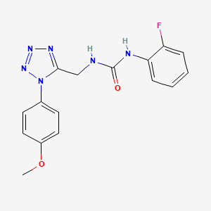 molecular formula C16H15FN6O2 B2699253 1-(2-fluorophenyl)-3-((1-(4-methoxyphenyl)-1H-tetrazol-5-yl)methyl)urea CAS No. 941875-56-5