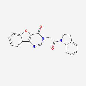 molecular formula C20H15N3O3 B2699264 3-(2-(indolin-1-yl)-2-oxoethyl)benzofuro[3,2-d]pyrimidin-4(3H)-one CAS No. 854039-16-0