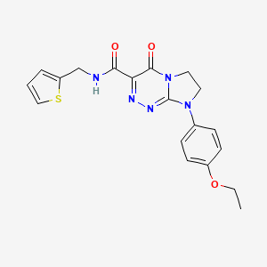 molecular formula C19H19N5O3S B2699266 8-(4-ethoxyphenyl)-4-oxo-N-(thiophen-2-ylmethyl)-4,6,7,8-tetrahydroimidazo[2,1-c][1,2,4]triazine-3-carboxamide CAS No. 946230-91-7
