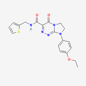 molecular formula C19H19N5O3S B2699266 8-(4-乙氧苯基)-4-酮-N-(噻吩-2-基甲基)-4,6,7,8-四氢咪唑并[2,1-c][1,2,4]三唑-3-羧酰胺 CAS No. 946230-91-7