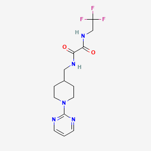 molecular formula C14H18F3N5O2 B2699269 N1-((1-(嘧啶-2-基)哌啶-4-基)甲基)-N2-(2,2,2-三氟乙基)草酰胺 CAS No. 1286733-11-6