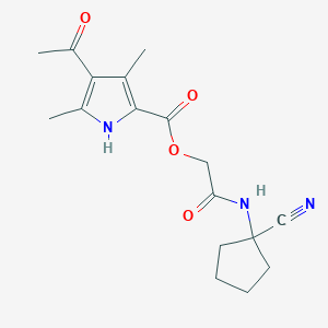 molecular formula C17H21N3O4 B2699271 [(1-cyanocyclopentyl)carbamoyl]methyl 4-acetyl-3,5-dimethyl-1H-pyrrole-2-carboxylate CAS No. 1210234-58-4