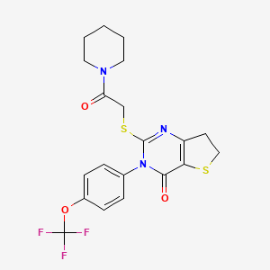 2-((2-oxo-2-(piperidin-1-yl)ethyl)thio)-3-(4-(trifluoromethoxy)phenyl)-6,7-dihydrothieno[3,2-d]pyrimidin-4(3H)-one