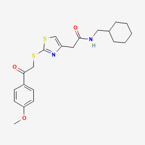 N-(cyclohexylmethyl)-2-(2-((2-(4-methoxyphenyl)-2-oxoethyl)thio)thiazol-4-yl)acetamide