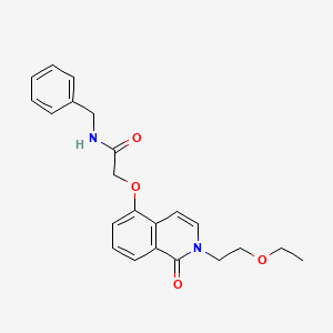 molecular formula C22H24N2O4 B2699292 N-benzyl-2-[2-(2-ethoxyethyl)-1-oxoisoquinolin-5-yl]oxyacetamide CAS No. 898412-01-6