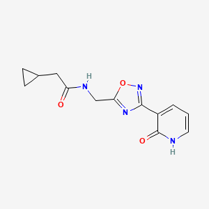 2-cyclopropyl-N-((3-(2-oxo-1,2-dihydropyridin-3-yl)-1,2,4-oxadiazol-5-yl)methyl)acetamide