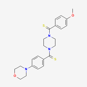 molecular formula C23H27N3O2S2 B2699296 (4-甲氧基苯基)(4-(4-吗啉基苯基甲硫酰基)哌嗪-1-基)甲硫酮 CAS No. 877818-36-5