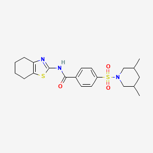 molecular formula C21H27N3O3S2 B2699299 4-((3,5-dimethylpiperidin-1-yl)sulfonyl)-N-(4,5,6,7-tetrahydrobenzo[d]thiazol-2-yl)benzamide CAS No. 361167-28-4
