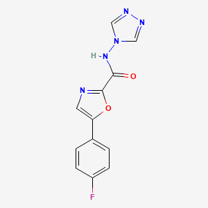 molecular formula C12H8FN5O2 B2699301 5-(4-fluorophenyl)-N-(4H-1,2,4-triazol-4-yl)oxazole-2-carboxamide CAS No. 1795440-62-8