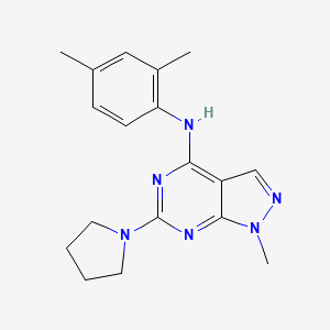 molecular formula C18H22N6 B2699307 N-(2,4-dimethylphenyl)-1-methyl-6-(pyrrolidin-1-yl)-1H-pyrazolo[3,4-d]pyrimidin-4-amine CAS No. 887466-98-0
