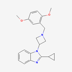 molecular formula C22H25N3O2 B2699313 2-cyclopropyl-1-{1-[(2,5-dimethoxyphenyl)methyl]azetidin-3-yl}-1H-1,3-benzodiazole CAS No. 2380192-96-9