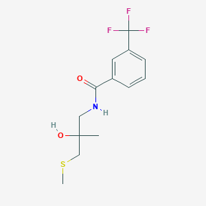 molecular formula C13H16F3NO2S B2699316 N-(2-hydroxy-2-methyl-3-(methylthio)propyl)-3-(trifluoromethyl)benzamide CAS No. 1421531-32-9