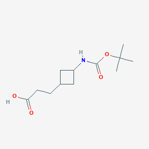 molecular formula C12H21NO4 B2699321 Trans-3-(Boc-amino)cyclobutylpropanoic acid CAS No. 2231664-26-7