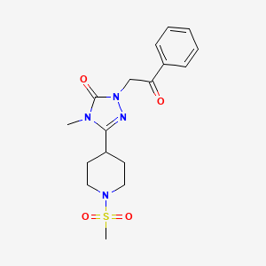 3-(1-methanesulfonylpiperidin-4-yl)-4-methyl-1-(2-oxo-2-phenylethyl)-4,5-dihydro-1H-1,2,4-triazol-5-one