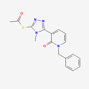 S-[5-(1-benzyl-2-oxo-1,2-dihydro-3-pyridinyl)-4-methyl-4H-1,2,4-triazol-3-yl] ethanethioate