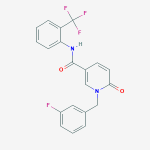 molecular formula C20H14F4N2O2 B2699343 1-[(3-fluorophenyl)methyl]-6-oxo-N-[2-(trifluoromethyl)phenyl]pyridine-3-carboxamide CAS No. 1004256-67-0